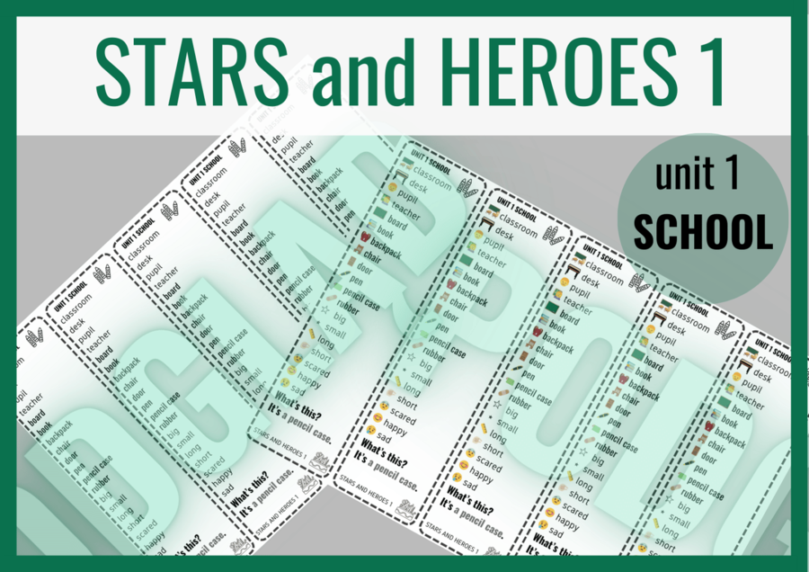 Stars and Heroes 1 unit 1 SCHOOL – zakładki do książki