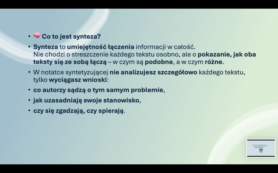 Notatka syntetyzująca - krok po kroku