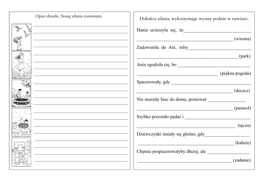 Wiosenne karty pracy (klasa 3) - edukacja polonistyczna