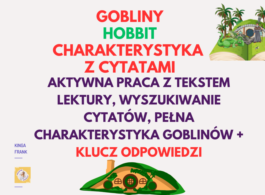 📖 Gobliny w „Hobbicie” – kompleksowa charakterystyka! Cechy z cytatami + gotowy klucz odpowiedzi #hobbit