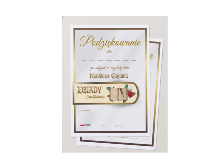 Podziękowanie- Narodowe Czytanie 2026