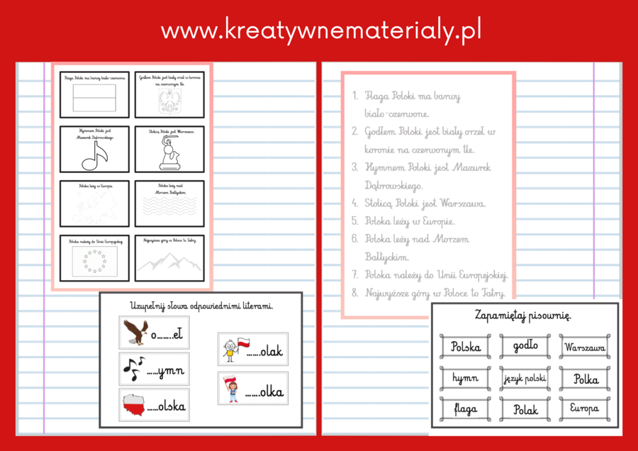 Wklejki do zeszytu - Polska