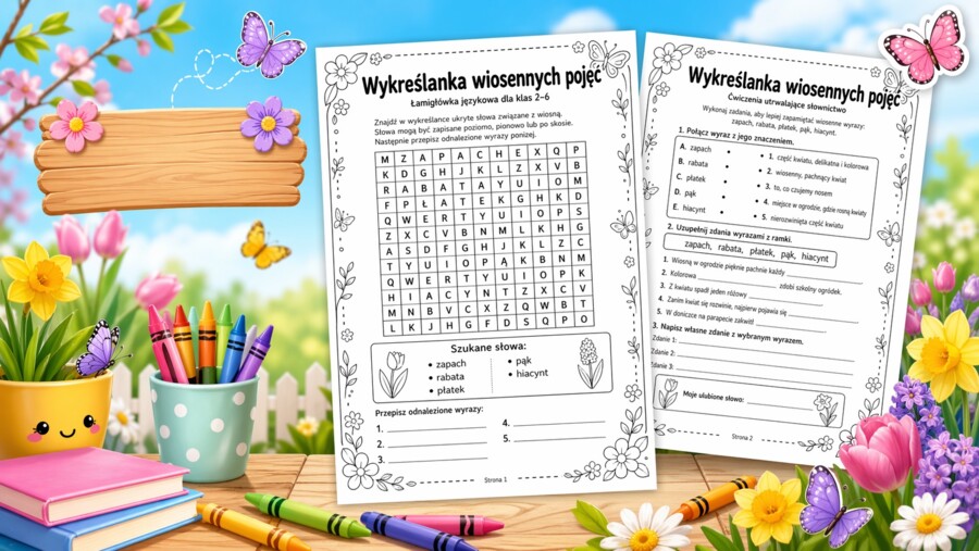 Wykreślanka wiosennych pojęć