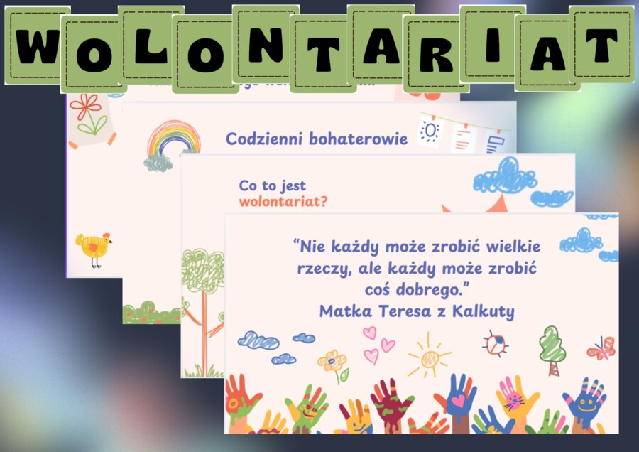Gazetka ścienna – „Wolontariat. Pomaganie ma moc!”