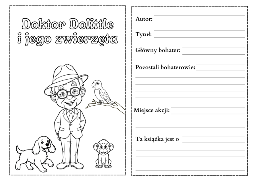 Doktor Dolittle i jego zwierzęta - karty pracy pdf