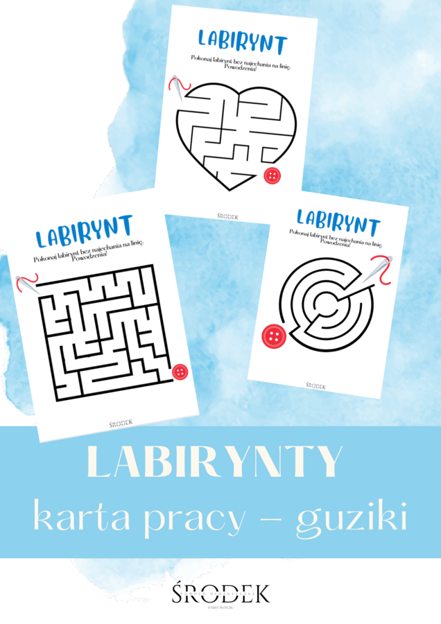 LABIRYNTY - karty pracy - guziki