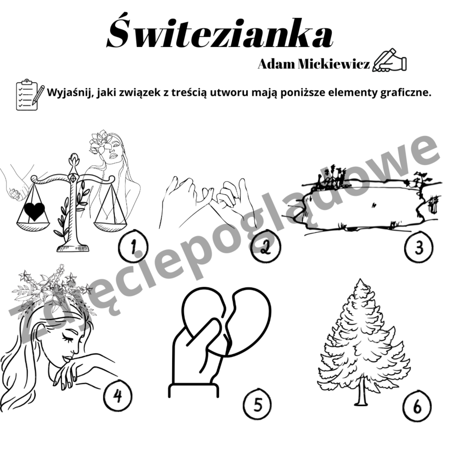 Ikonki – Świtezianka, zadanie egzaminacyjne – egzamin ósmoklasisty
