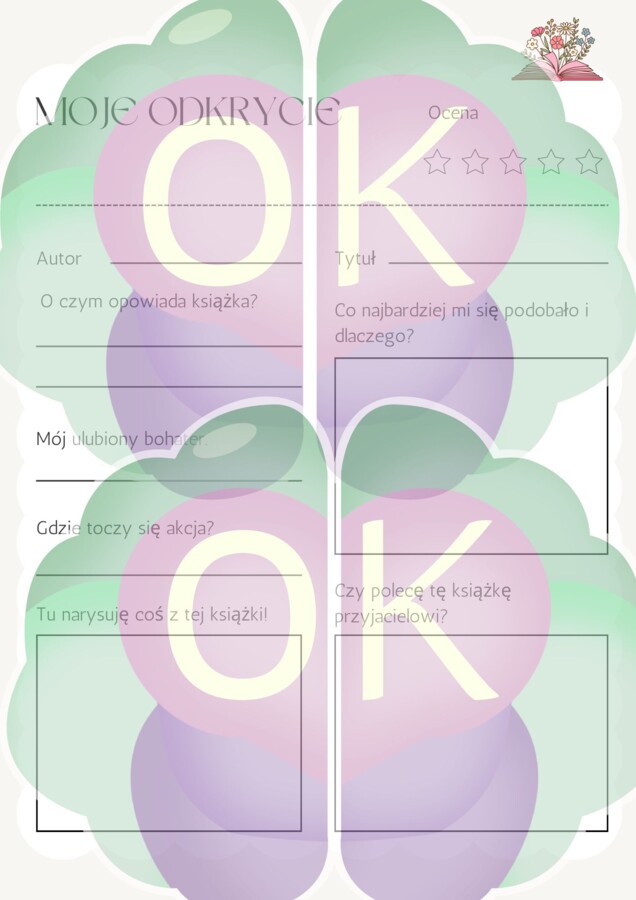 Mój Dziennik Lektur – Pakiet Kart Pracy i Tropiciel Czytelnictwa (6 stron)