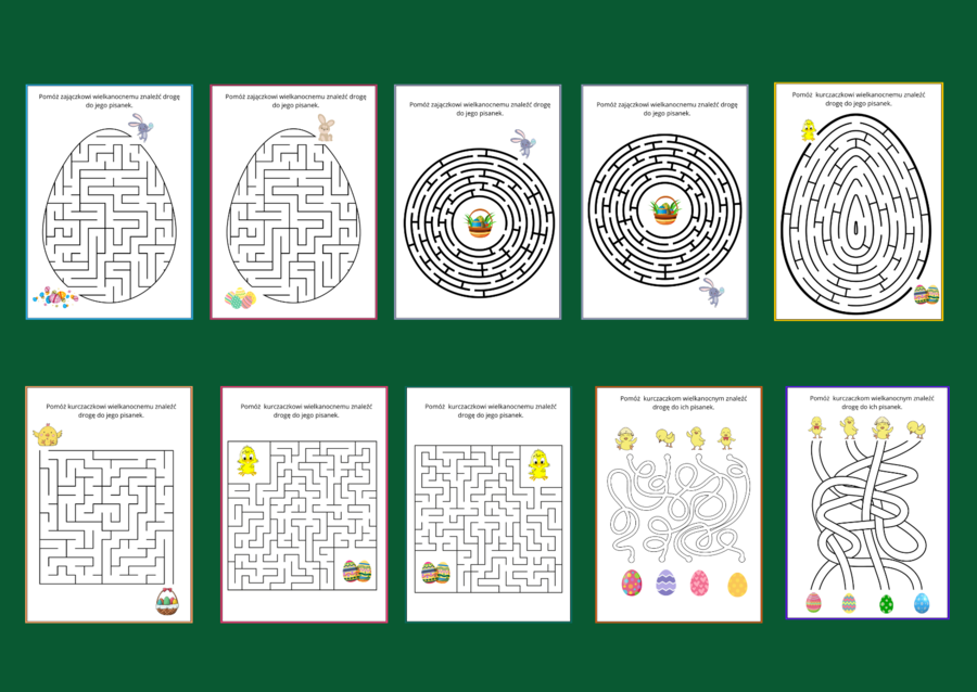 WIELKANOC – labirynty – 10 wersji