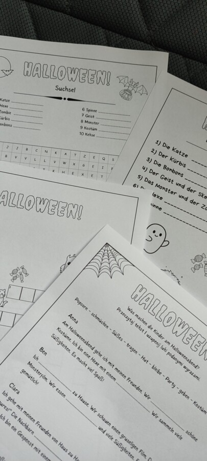 Halloween Arbeitsblätter niemiecki