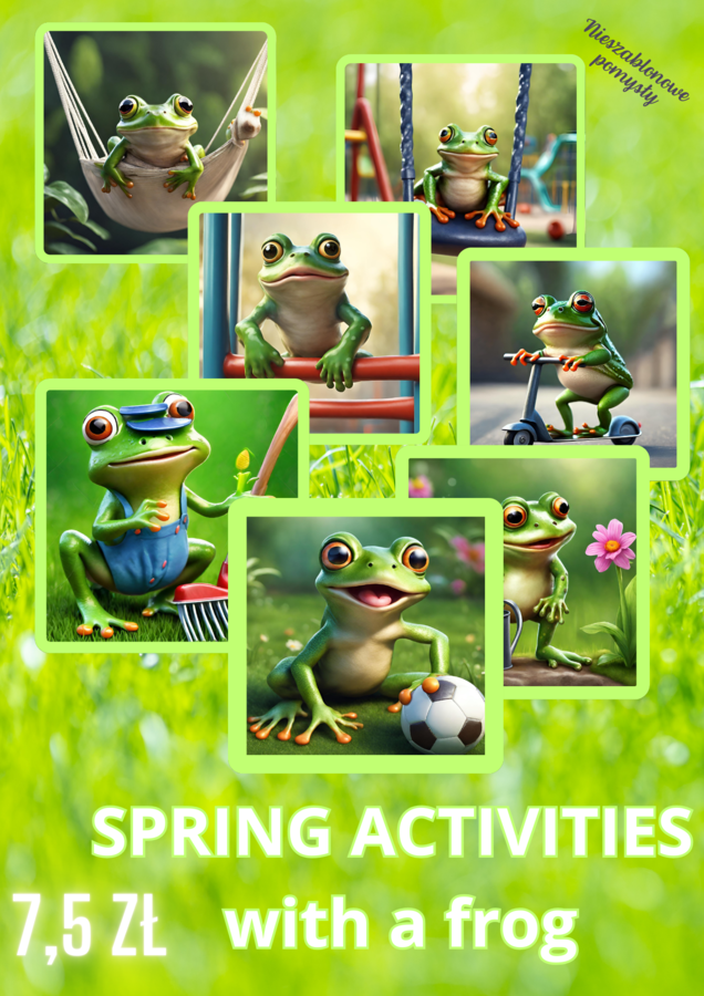 Spring activities with a cute frog
