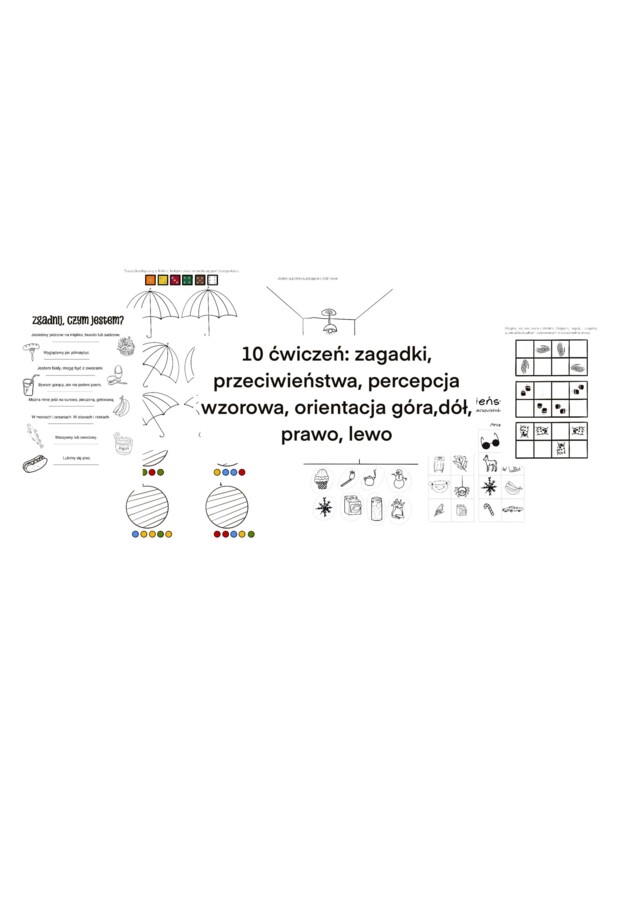 Zestaw ćwiczeń - przeciwieństwa, percepcja wzrokowa, orientacja