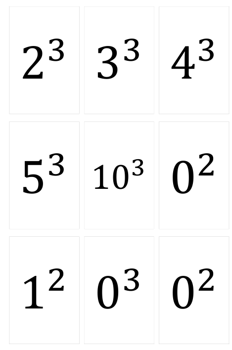 63 fiszki powtórzeniowe do E8 - potęgi