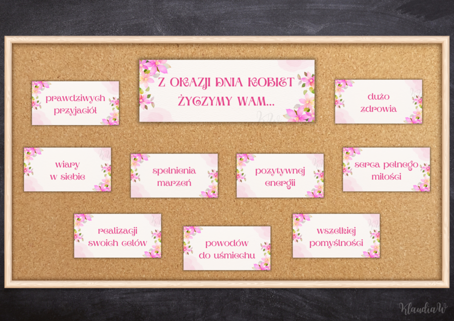 Gazetka na Dzień Kobiet z życzeniami