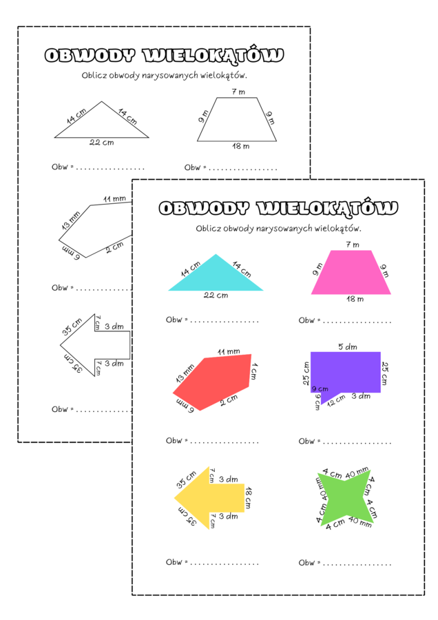 Obwód wielokąta. Klasa 4. Klasa 5.