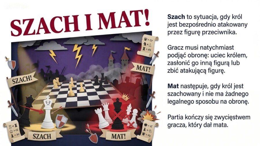 Szachy – prezentacja edukacyjna dla uczniów (18 slajdów)