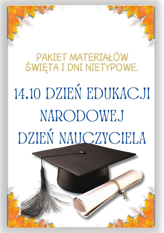 PAKIET MATERIAŁÓW NA PAŹDZIERNIK WEDŁUG KALENDARZA ŚWIĄT I DNI NIETYPOWYCH.