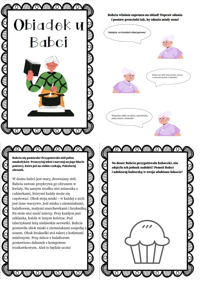 Obiad u Babci - praca z tekstem.