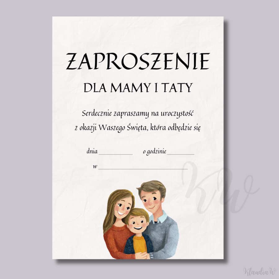 Zaproszenia na Dzień Mamy i Taty / Dzień Rodziny