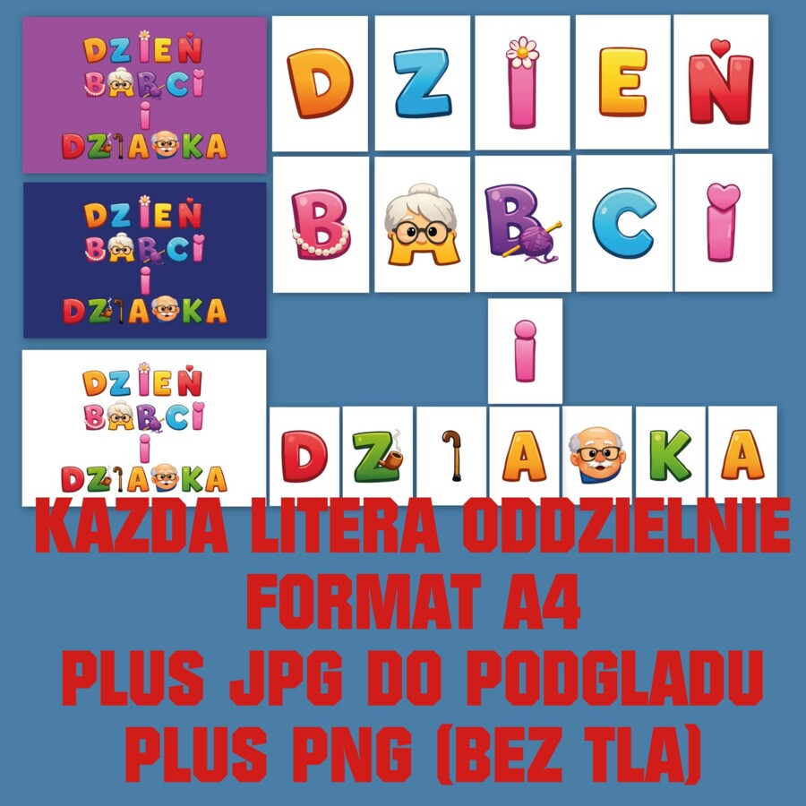 DZIEŃ BABCI i DZIADKA – napis do druku