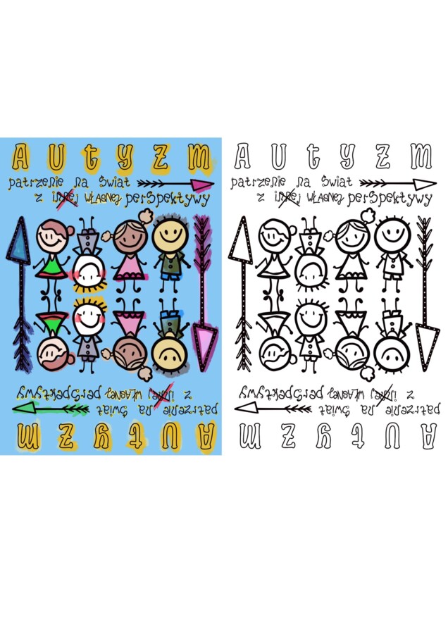 Autyzm - Światowy Dzień Świadomości Autyzmu - plakat a4 i plakat xxl 9 części
