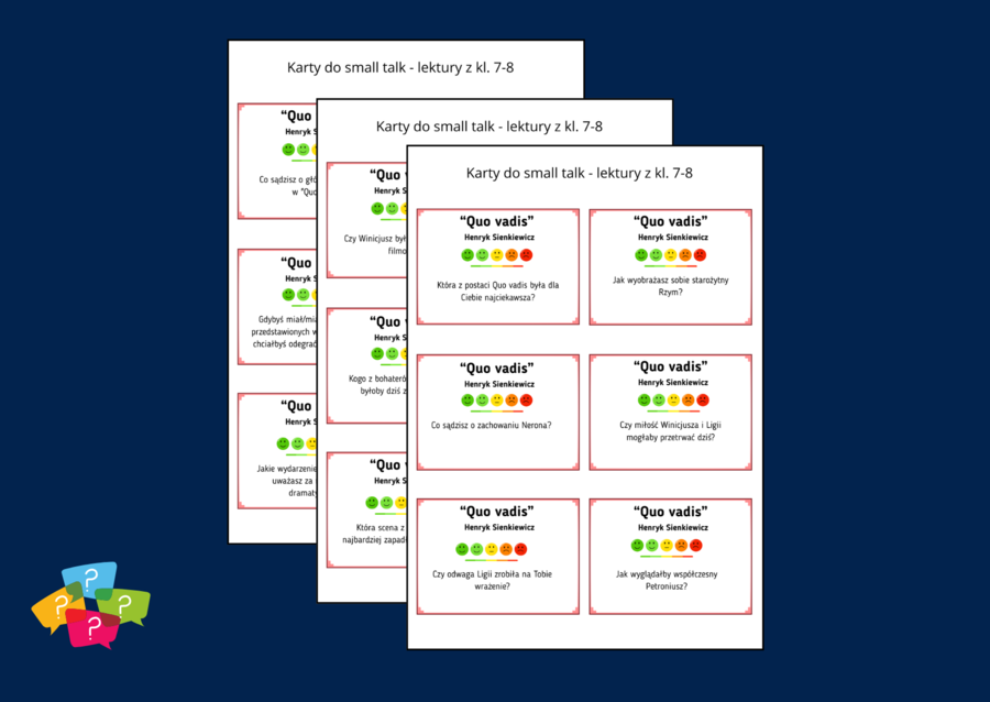 "QUO VADIS" – Karty do SMALL TALK – lektury – gra