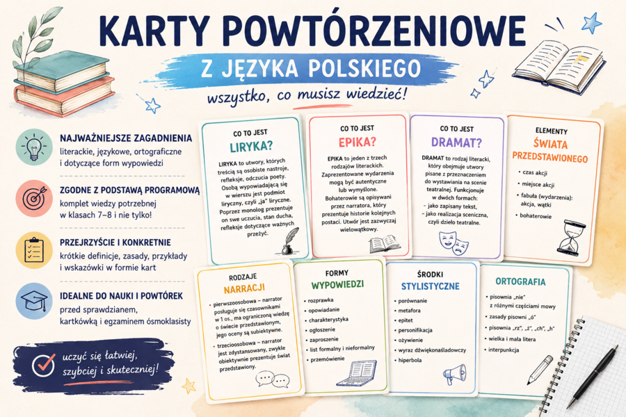 Kart powtórzeniowe z języka polskiego kl.4-8