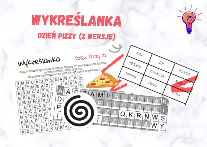 Wykreślanka - Dzień Pizzy w dwóch wersjach