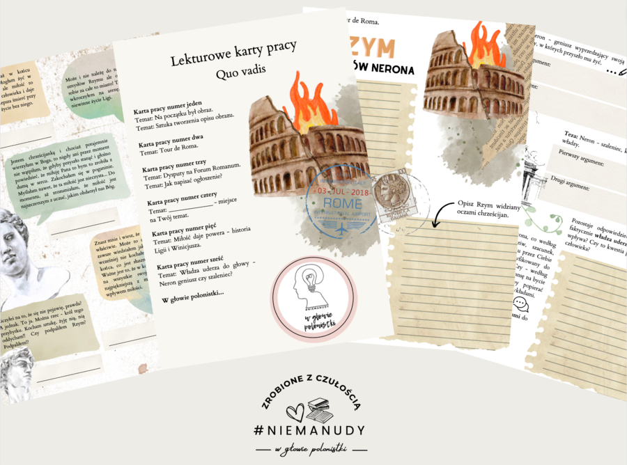 "Quo vadis" lekturowe karty pracy