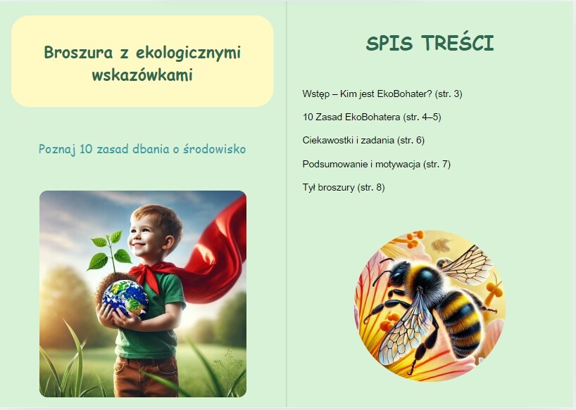 Broszura z ekologicznymi wskazówkami na co dzień. 10 zasad do zapamiętania.