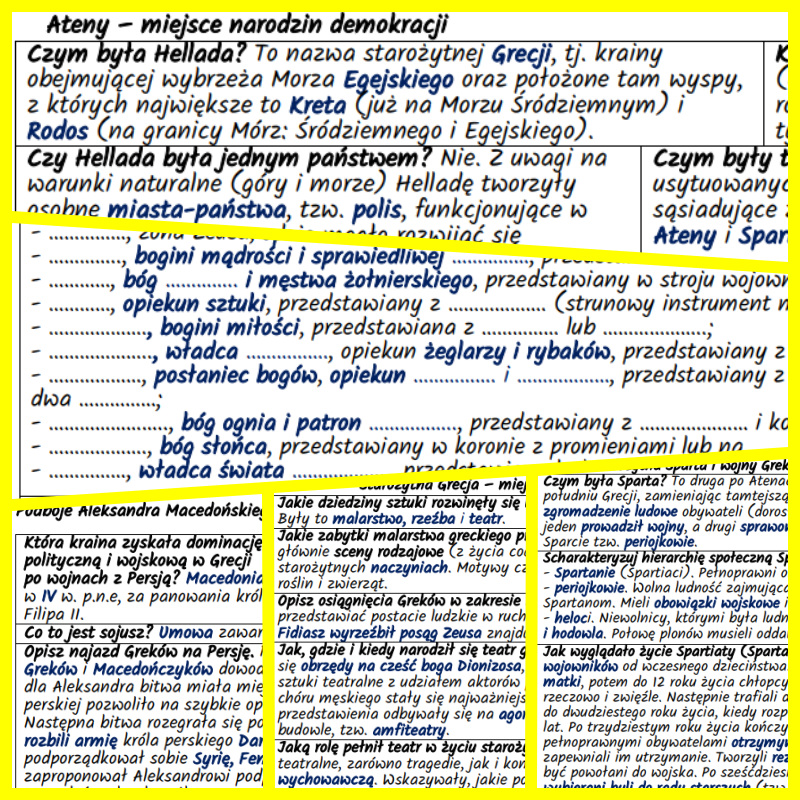 Cywilizacja starożytnej Grecji – komplet notatek i kart pracy