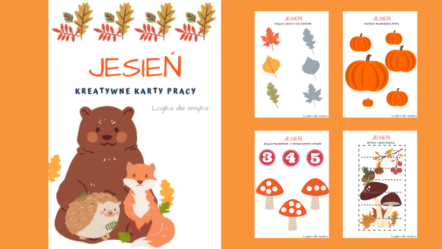 Jesień - kreatywne karty pracy