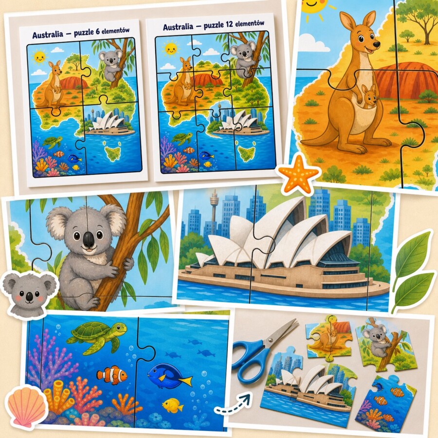 Australia - puzzle 6 elementów