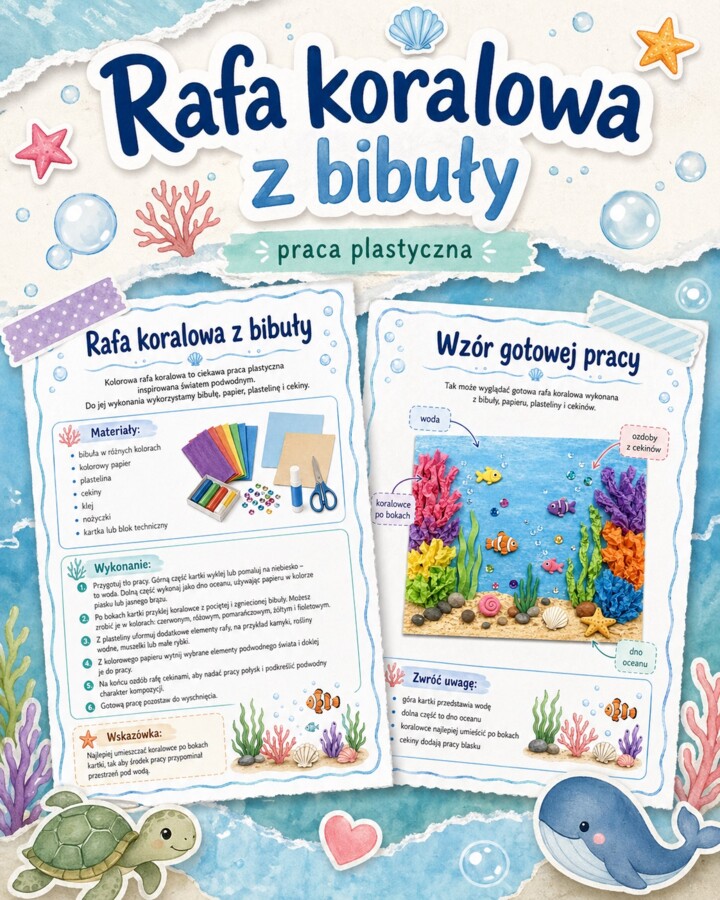 Rafa koralowa z bibuły