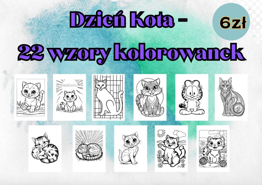 Kolorowanki na Dzień Kota