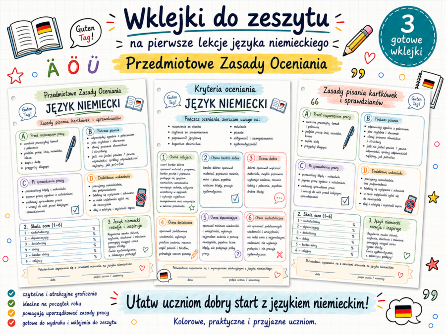 Przedmiotowe Zasady Oceniania – język niemiecki | gotowe wklejki