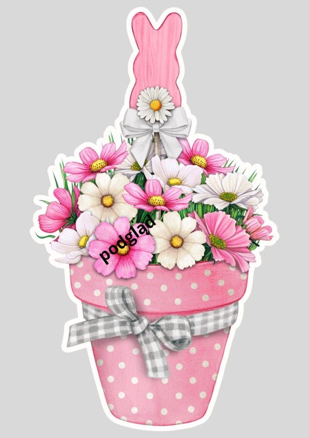 DEKORACJE dwustronne – WIOSNA, WIELKANOC zestaw różowy