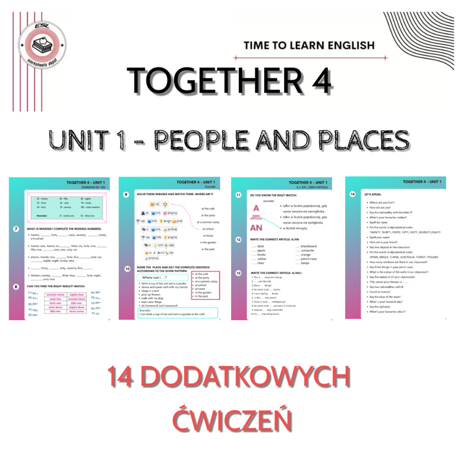 Together klasa 4 Unit 1 - materiały dodatkowe do języka angielskiego