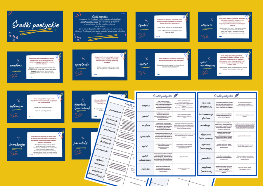 ŚRODKI POETYCKIE – prezentacja i wklejka – kl. 7-8 – egzamin – powtórzenie