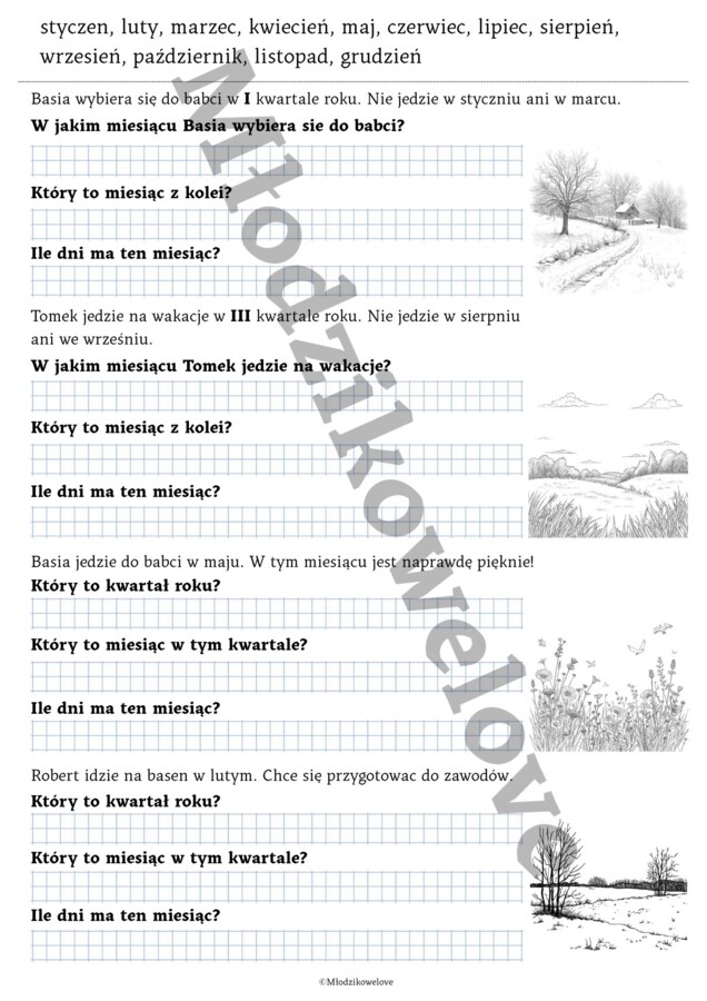 kwartały i miesiące w praktyce