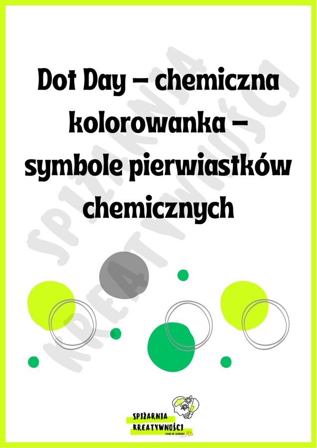 Dot Day - chemiczna kolorowanka - symbole pierwiastków chemicznych