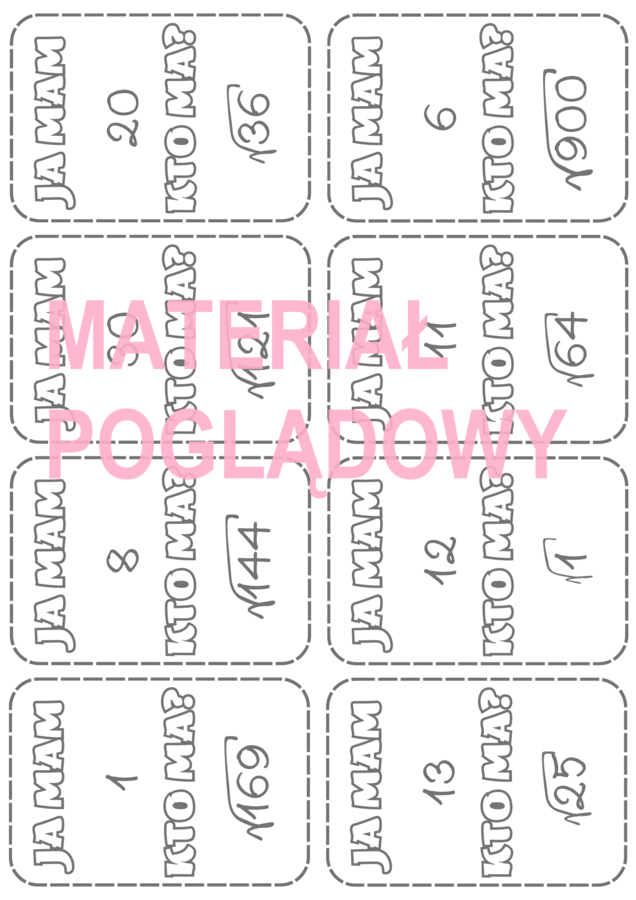 Ja mam...., kto ma...? - obliczanie pierwiastków