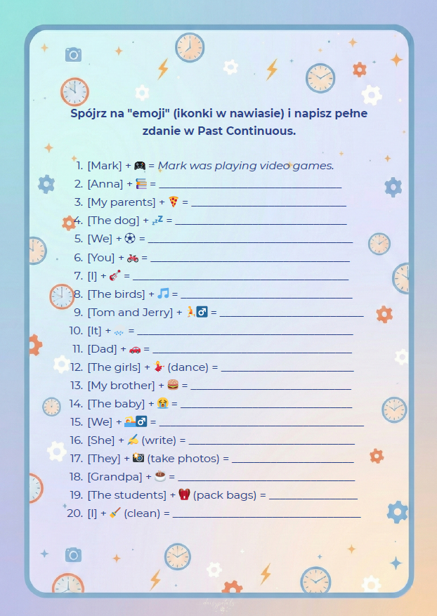 MEGA PAKA: Past Simple vs. Continuous – "The Time Clash". Gamifikacja, 100+ zdań