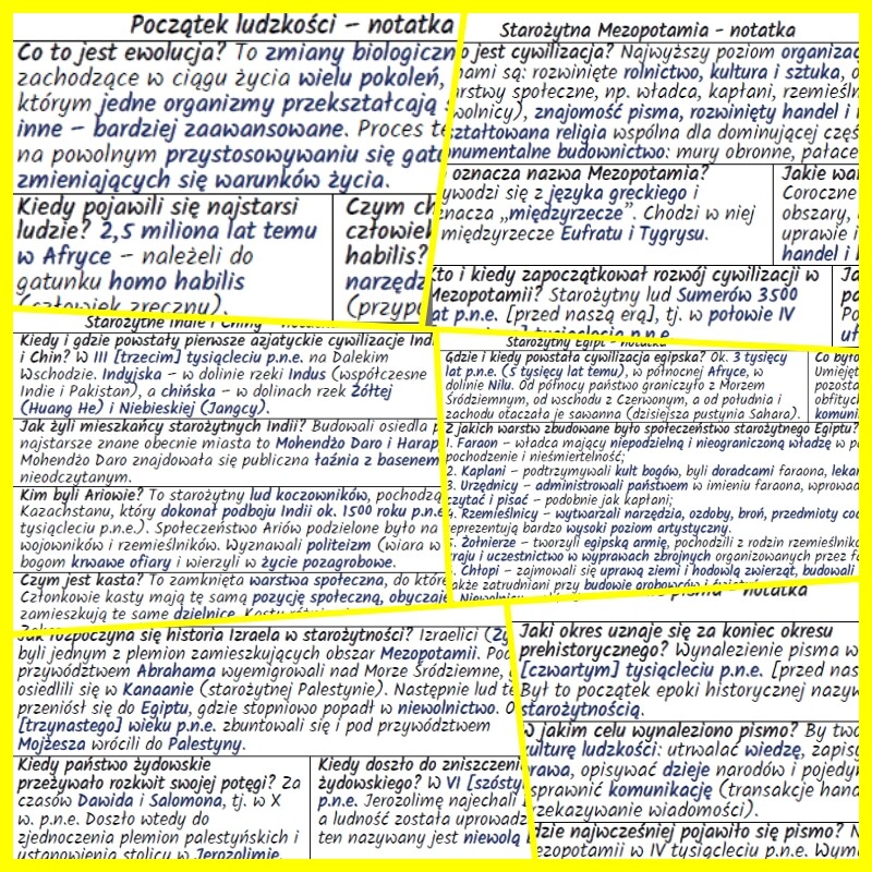 Pierwsi ludzie i najstarsze cywilizacje – komplet notatek