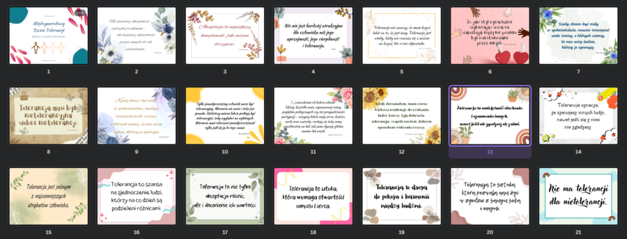 Tolerancja - plakaty z cytatami i aforyzmami