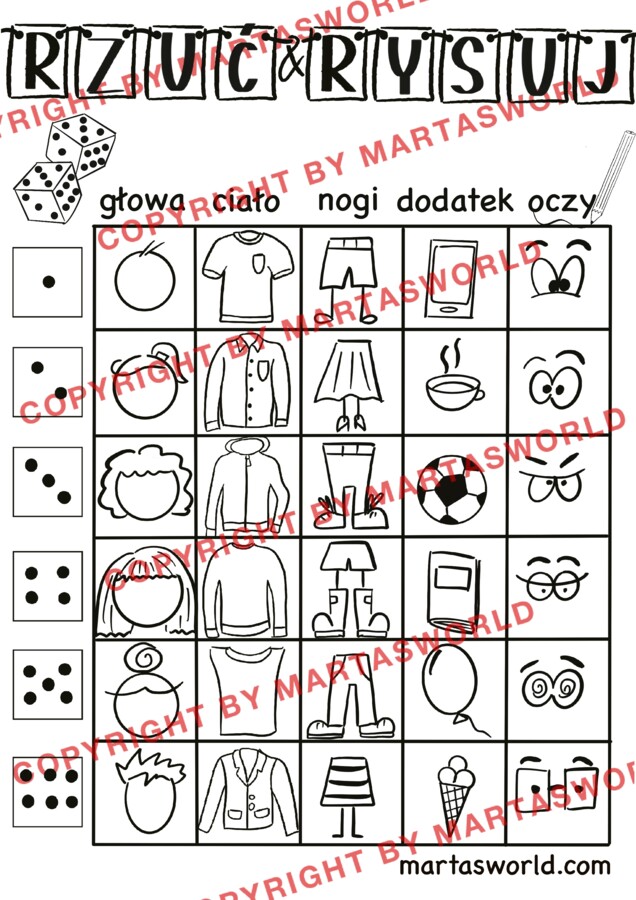 🎲✏️ Rzuć i Rysuj – Kreatywna Gra Rysunkowa! 🎨🧠