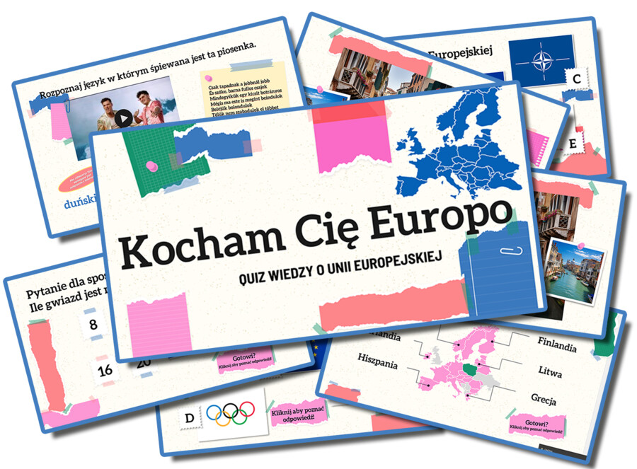 "Kocham Cię Europo!" - quiz o Unii Europejskiej. Zabawa dla całej szkoły.