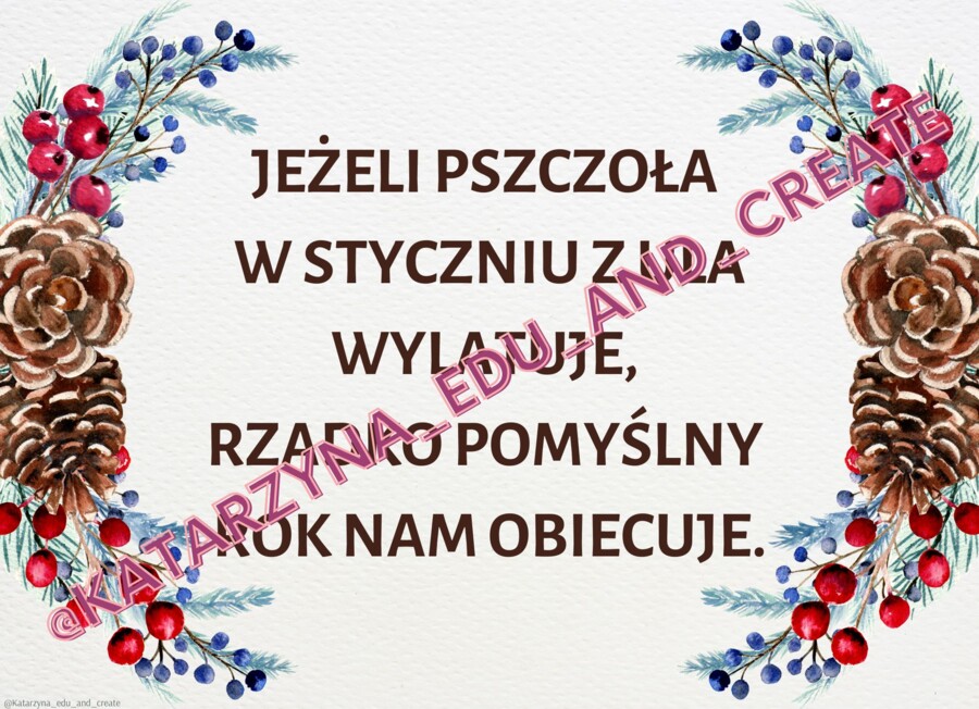Zimowe i bożonarodzeniowe plakaty z przysłowiami