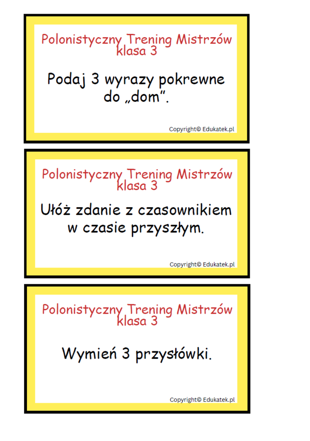 Polonistyczny trening mistrzów - klasa 3
