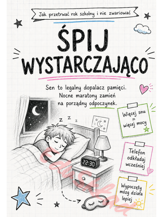 Jak przetrwać rok szkolny i nie zwariować – gazetka ścienna w stylu zeszytowym